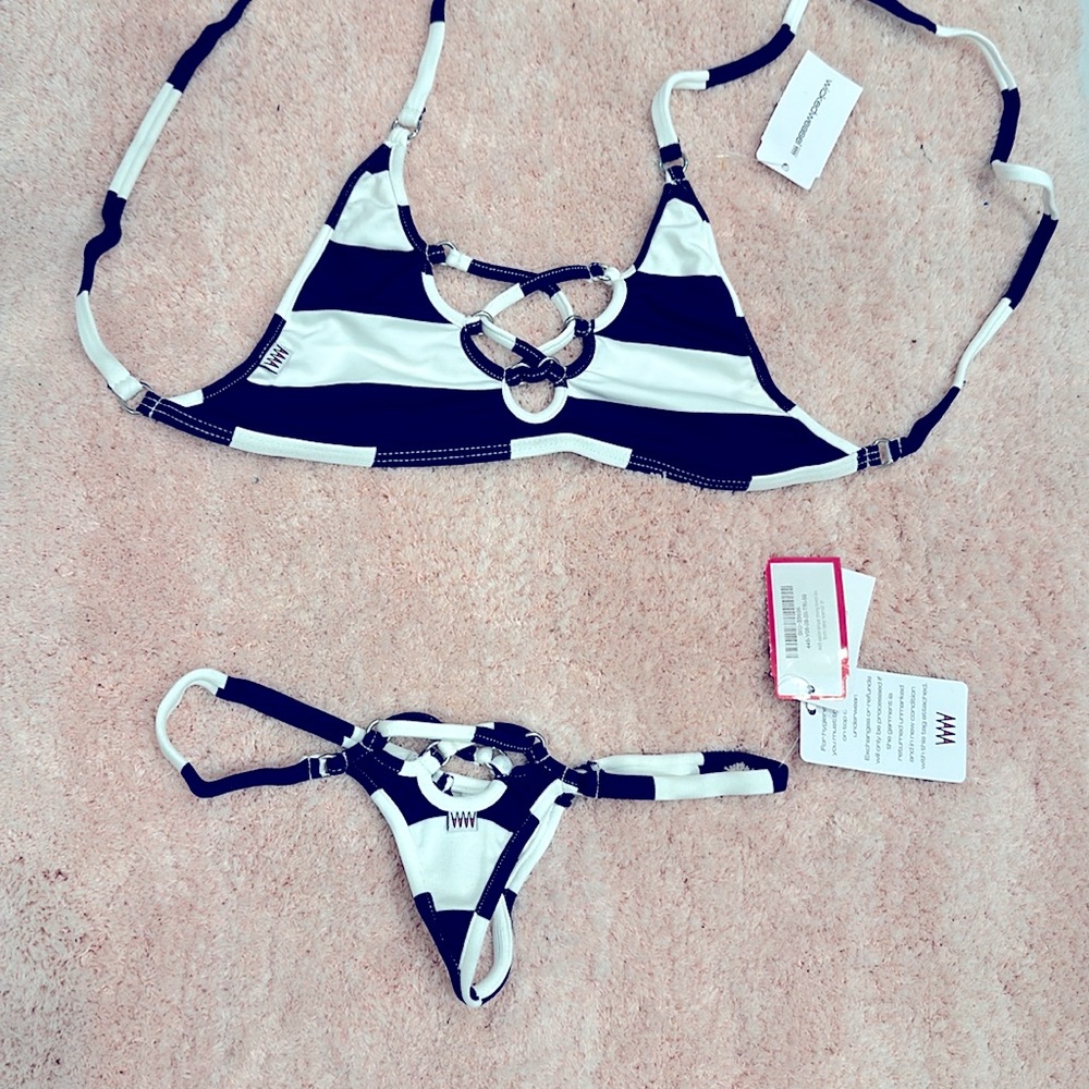 XS Wicked Weasel Navy Sailor Stripe Microkini